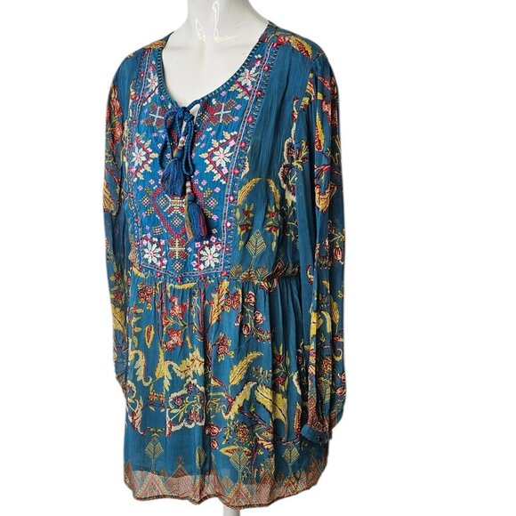 Soft Surroundings Womens Mirapani Tunic, Embroidered, Tassel, Boho, Embellish, M - Picture 10 of 10